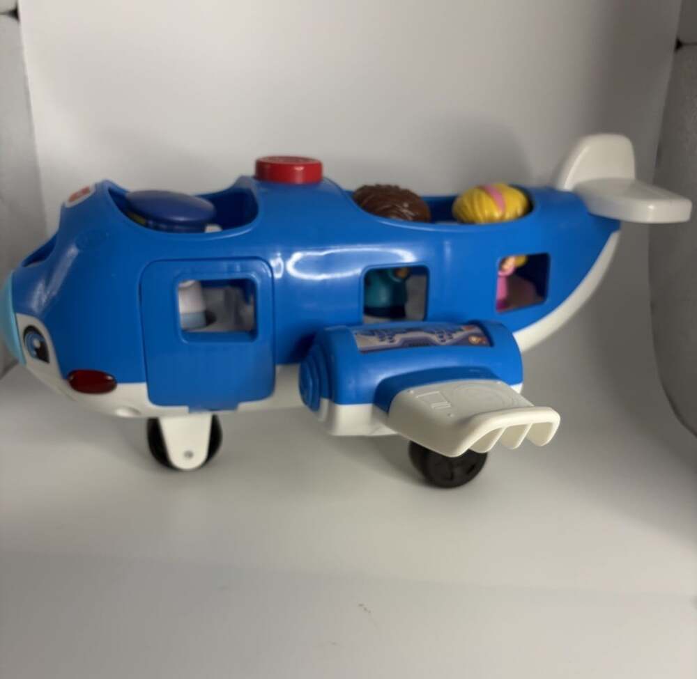 Fisher Price Little People Travel Together Airplane Blue Jet, Sounds 12”x6”x11”